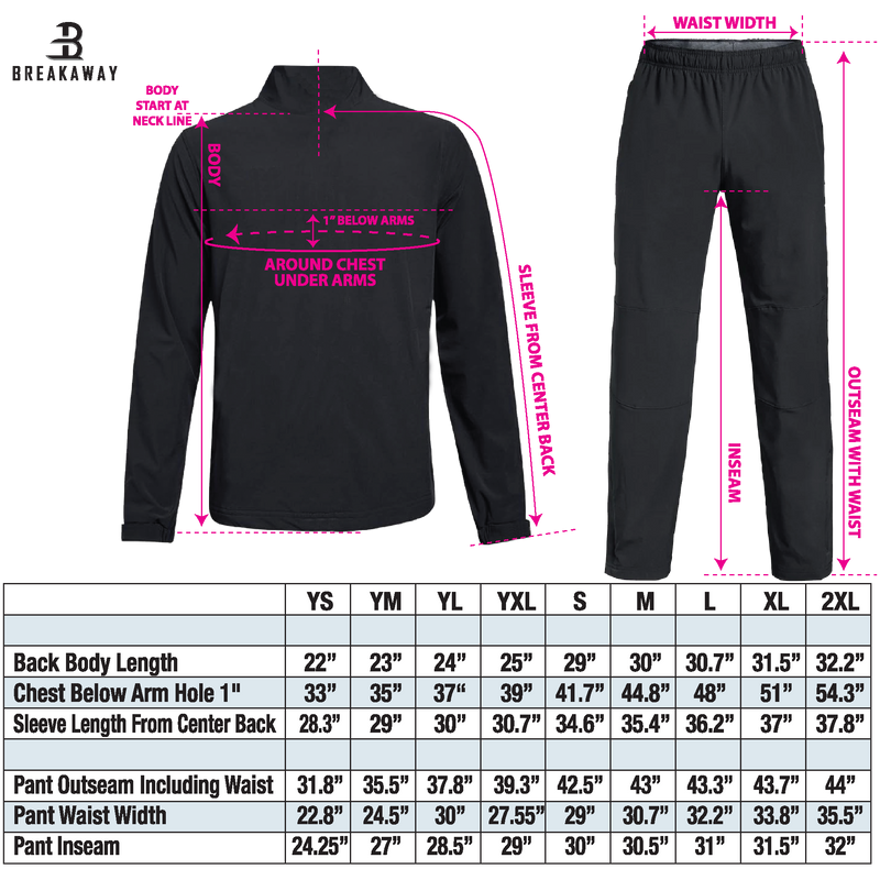 Youth Breakaway Lightweight Warm Up Pants (Mustangs)