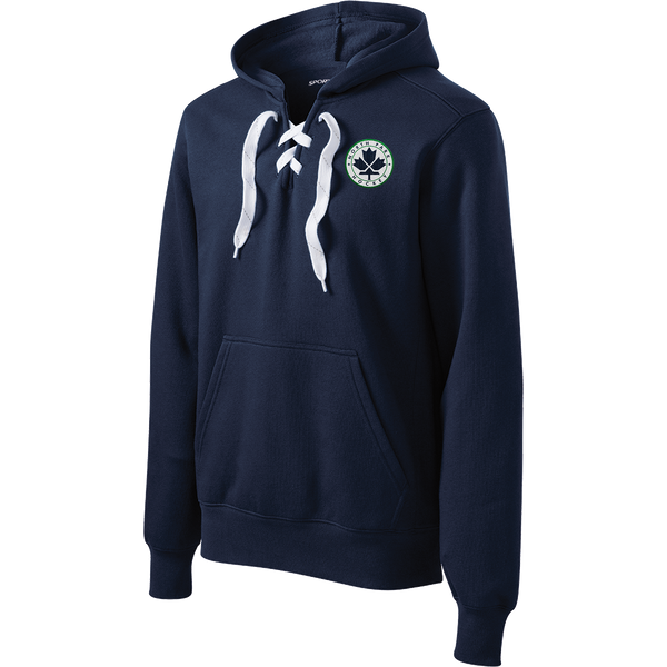 North Park Hockey Lace Up Pullover Hooded Sweatshirt
