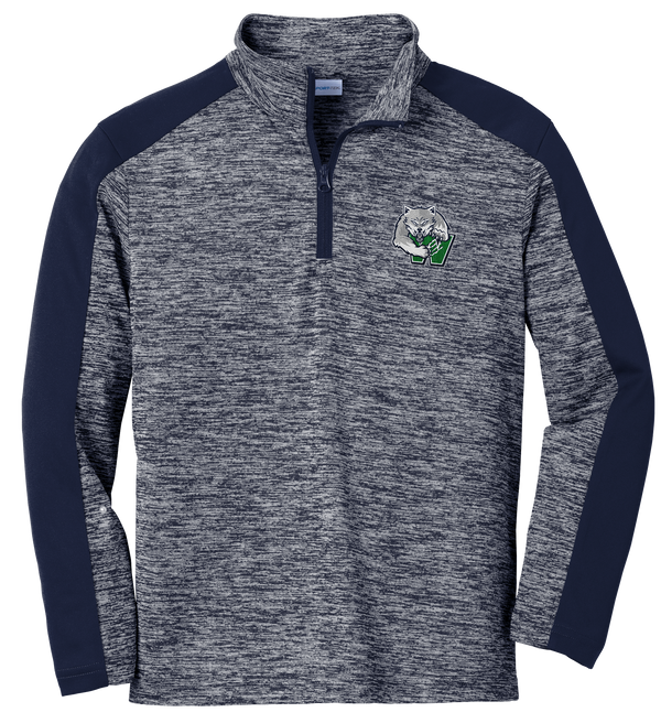 Woodbridge Wolfpack Youth PosiCharge Electric Heather Colorblock 1/4-Zip Pullover
